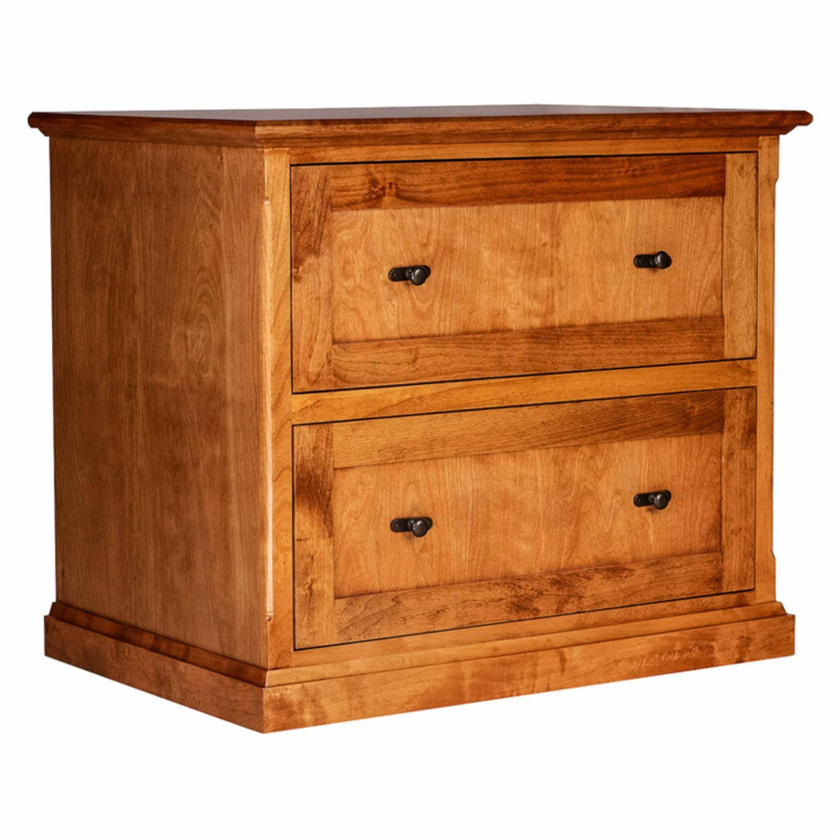 Black Oak Lateral File Cabinet with Black Knobs M5364