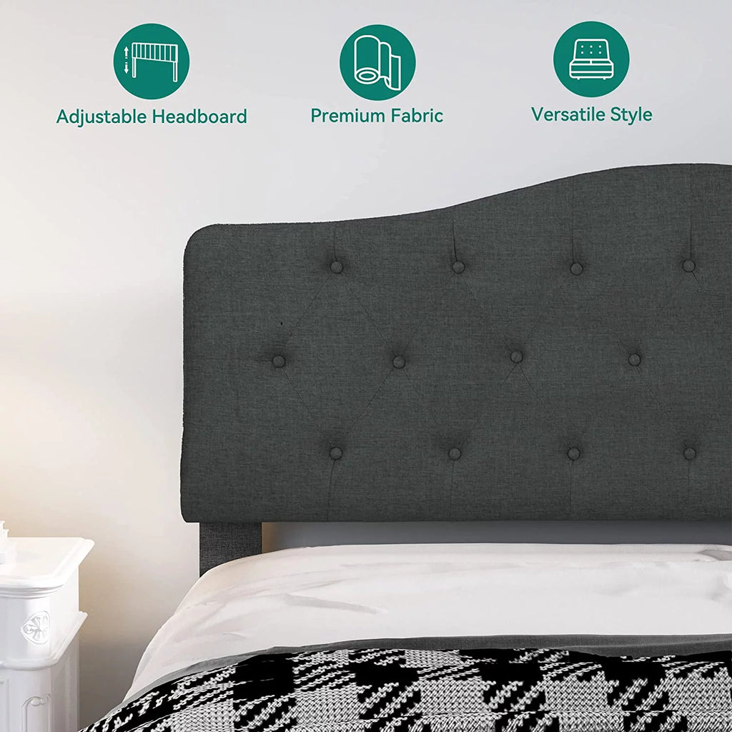 Grey Linen Tufted Upholstered Headboard L13827