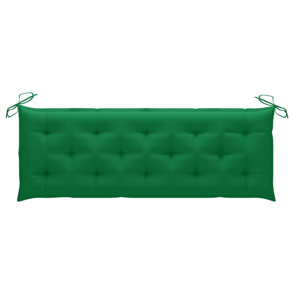 Green Cushion Acacia Wood Garden Bench D182384