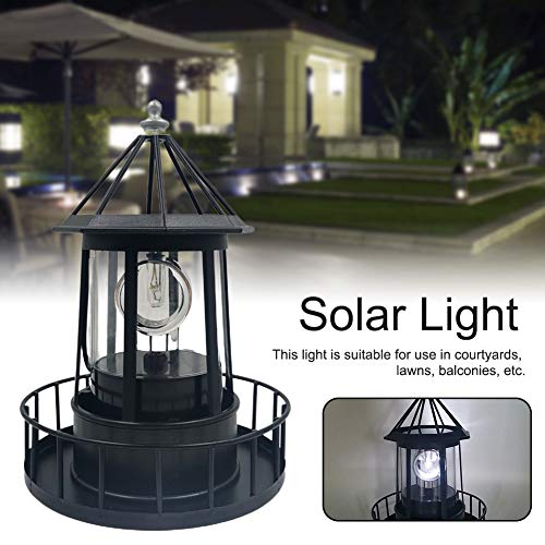 Black Solar Powered Lighthouse A157