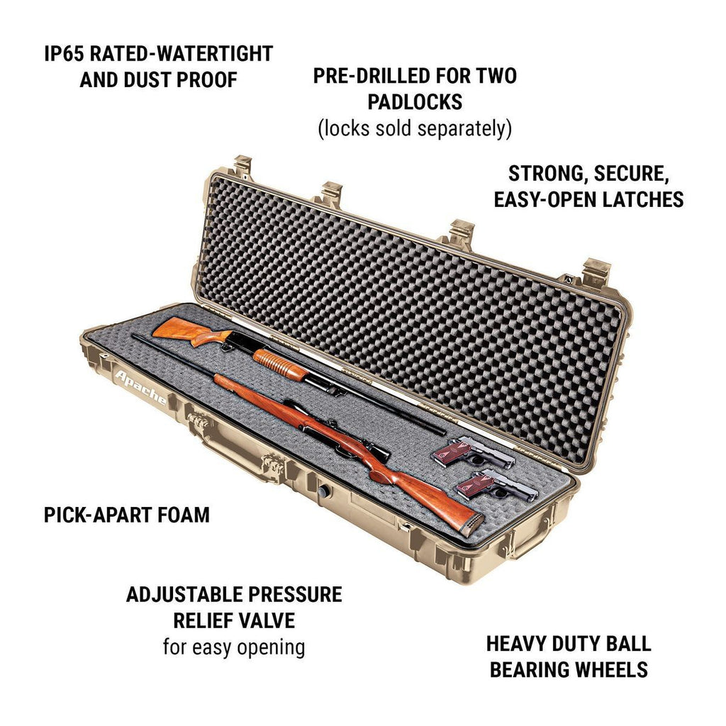 9800 Weatherproof Protective Rifle Case, Long, Tan A253
