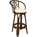 Antique Finish Swivel Rattan Counterstool R71885