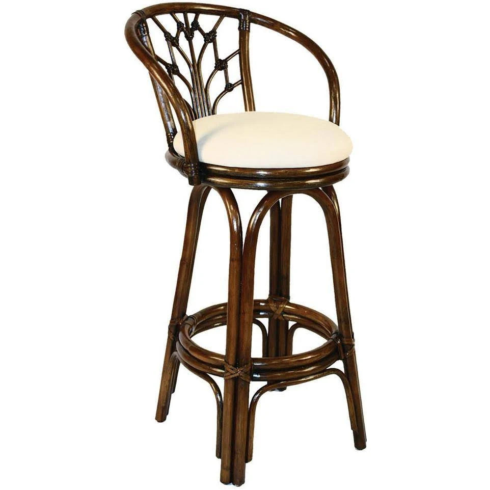 Antique Finish Swivel Rattan Counterstool R71885