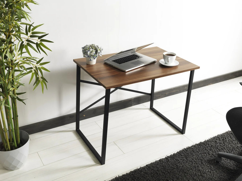 Black Metal Frame Wooden Top Writing and Computer Desk R27890