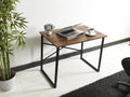 Black Metal Frame Wooden Top Writing and Computer Desk R27890