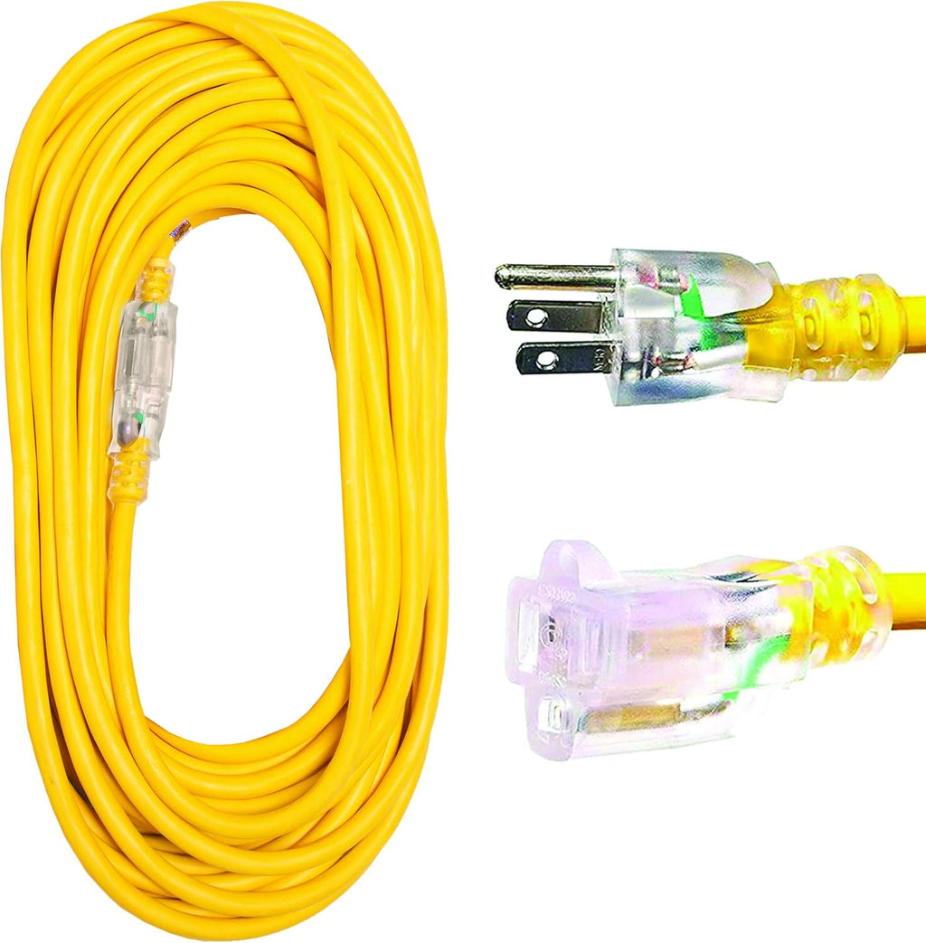 Yellow 25 Ft Heavy Duty Outdoor Extension Cord I2265