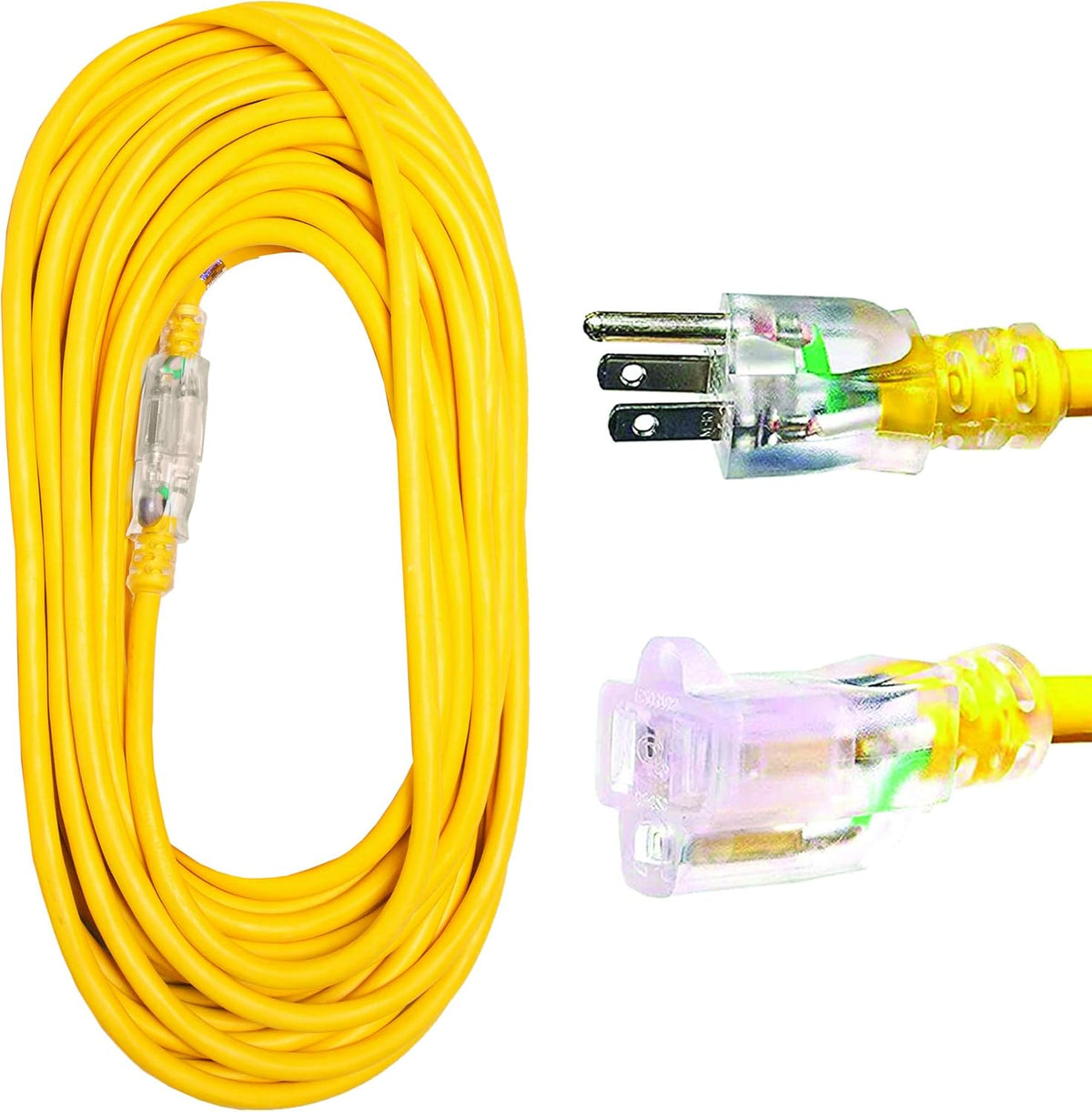 Yellow 25 Ft Heavy Duty Outdoor Extension Cord I2265