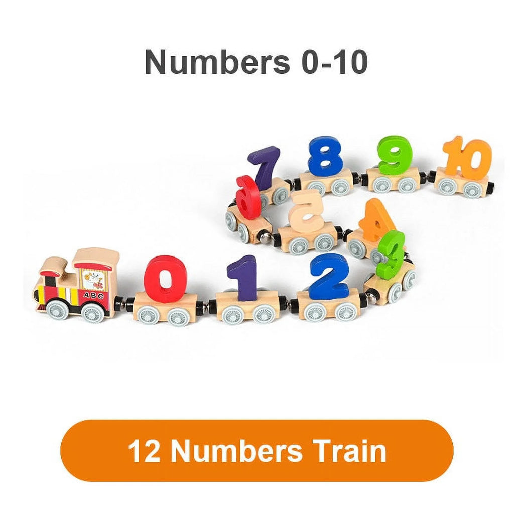Wooden Magnetic Train Building Blocks Puzzle Toys U599644