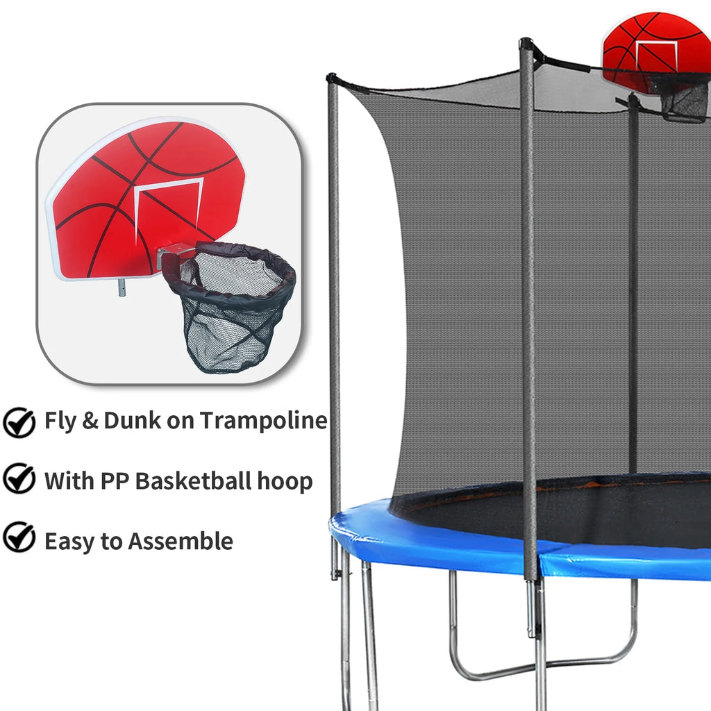 14ft Trampoline with Basketball Hoop and Ladder I250