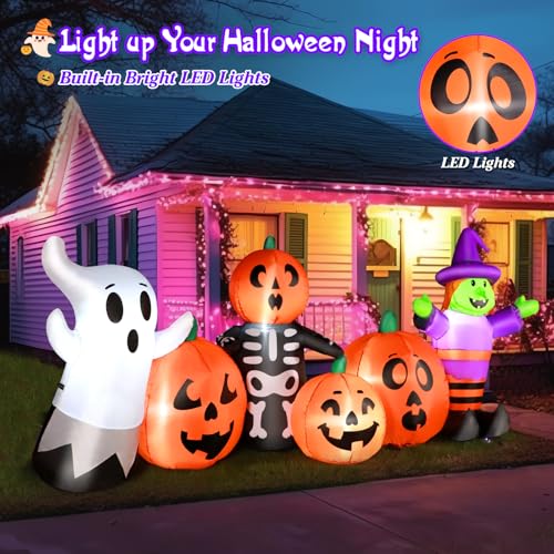 8 FT Halloween Inflatable Spider with LED K4128