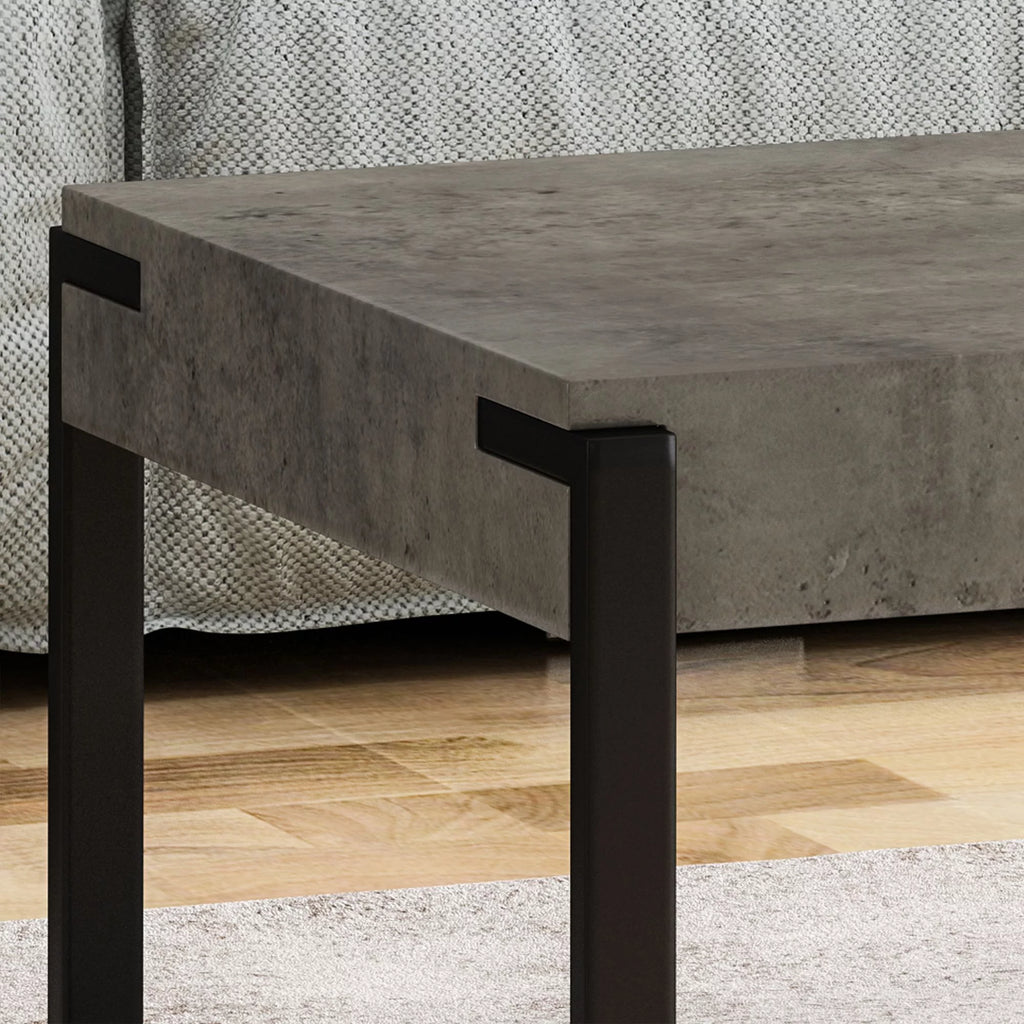 Black and Gray Hand Crafted Rectangular Coffee Table K6145