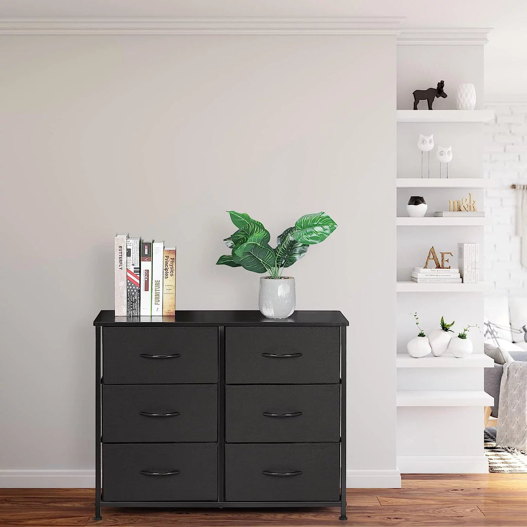 Gray 6 Drawer Wood Dresser J33424