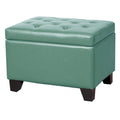 Turquoise Bonded Leather Storage Ottoman X592