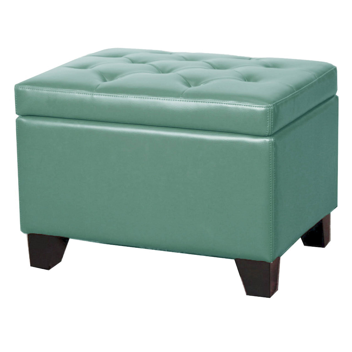 Turquoise Bonded Leather Storage Ottoman X592