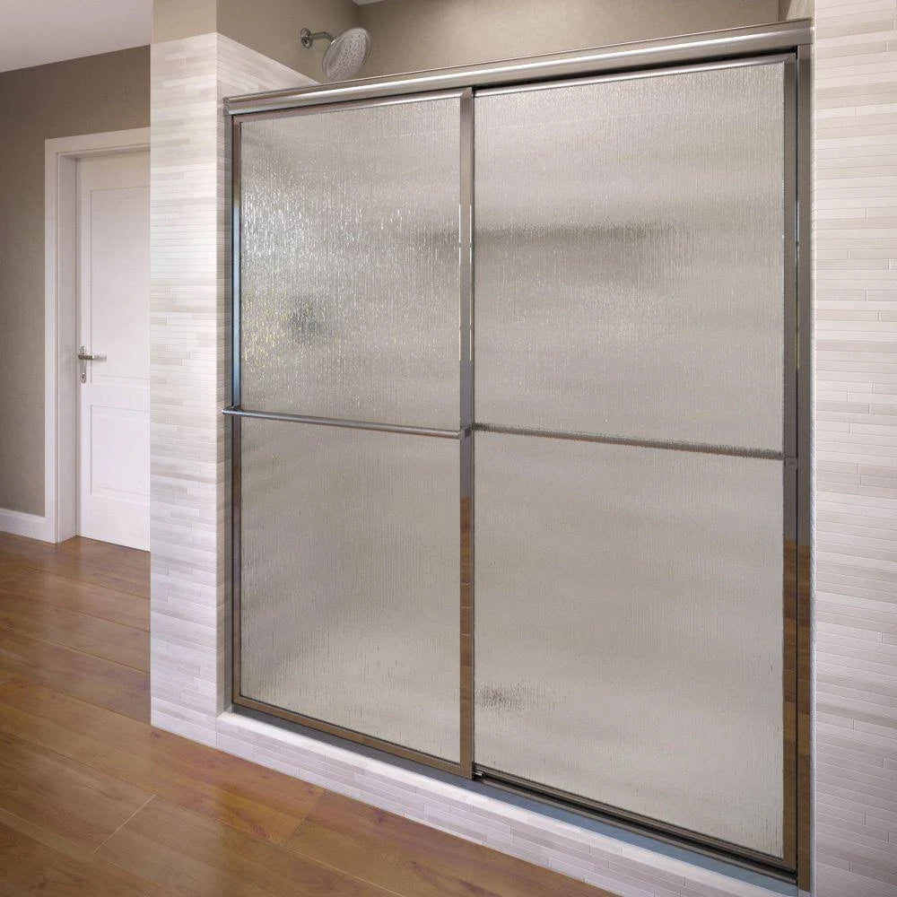 Silver Framed Bypass Shower Door D35266