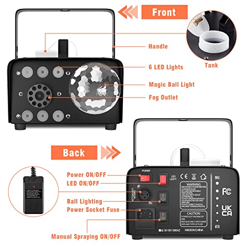 Fog Machine with Disco Ball Light and LED RGB Lights Z96815