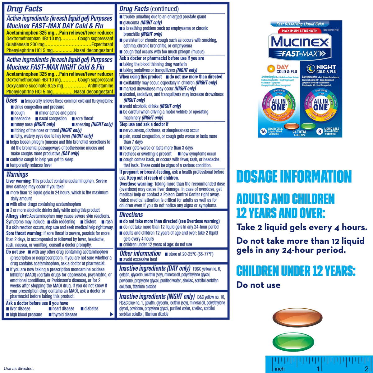 Cold and Flu Medicine Day & Night Combo Pack Liquid Gels I895
