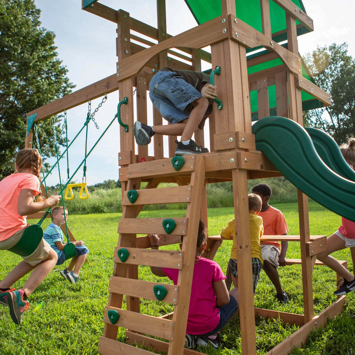 All Cedar Wood Playset Swing Set O632325