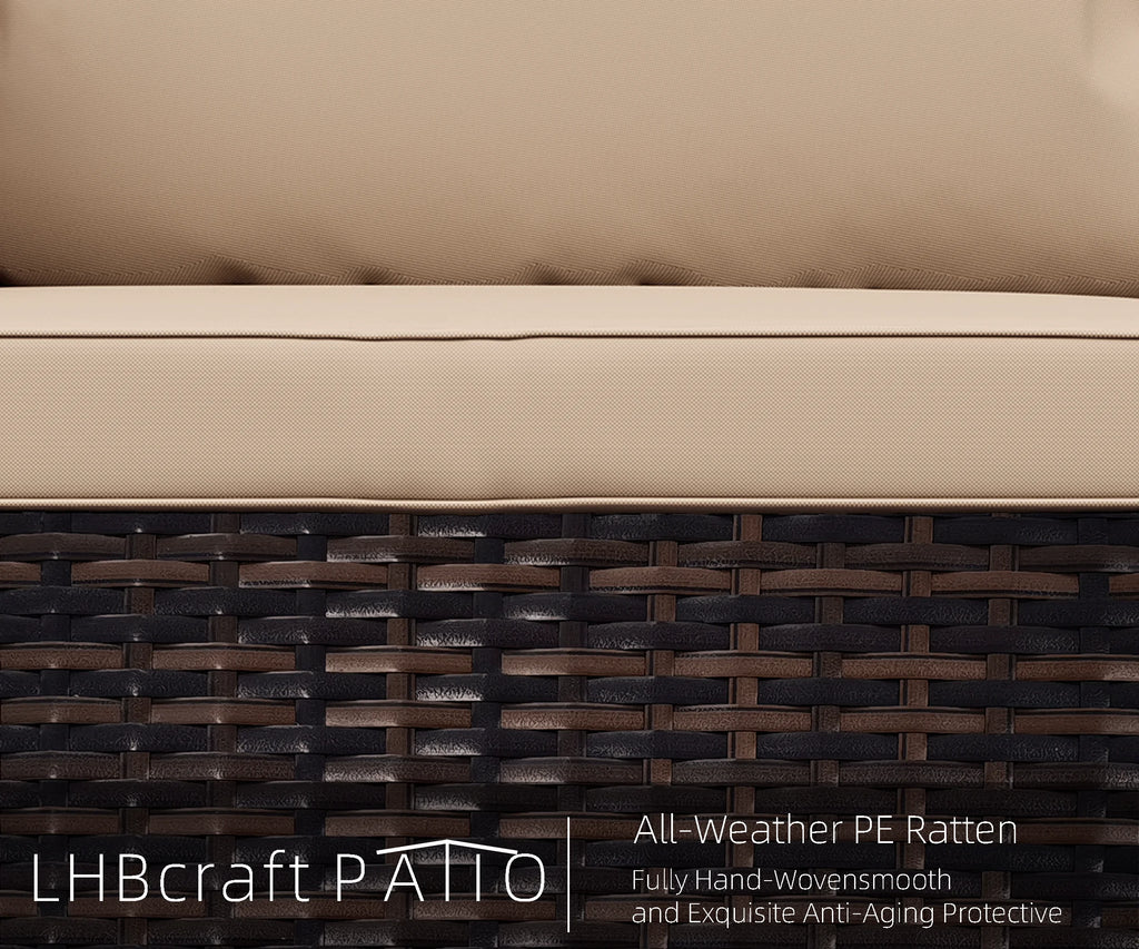 7 Piece PE Rattan Patio Sectional Sofa Set with Cushion and Coffee Table M141