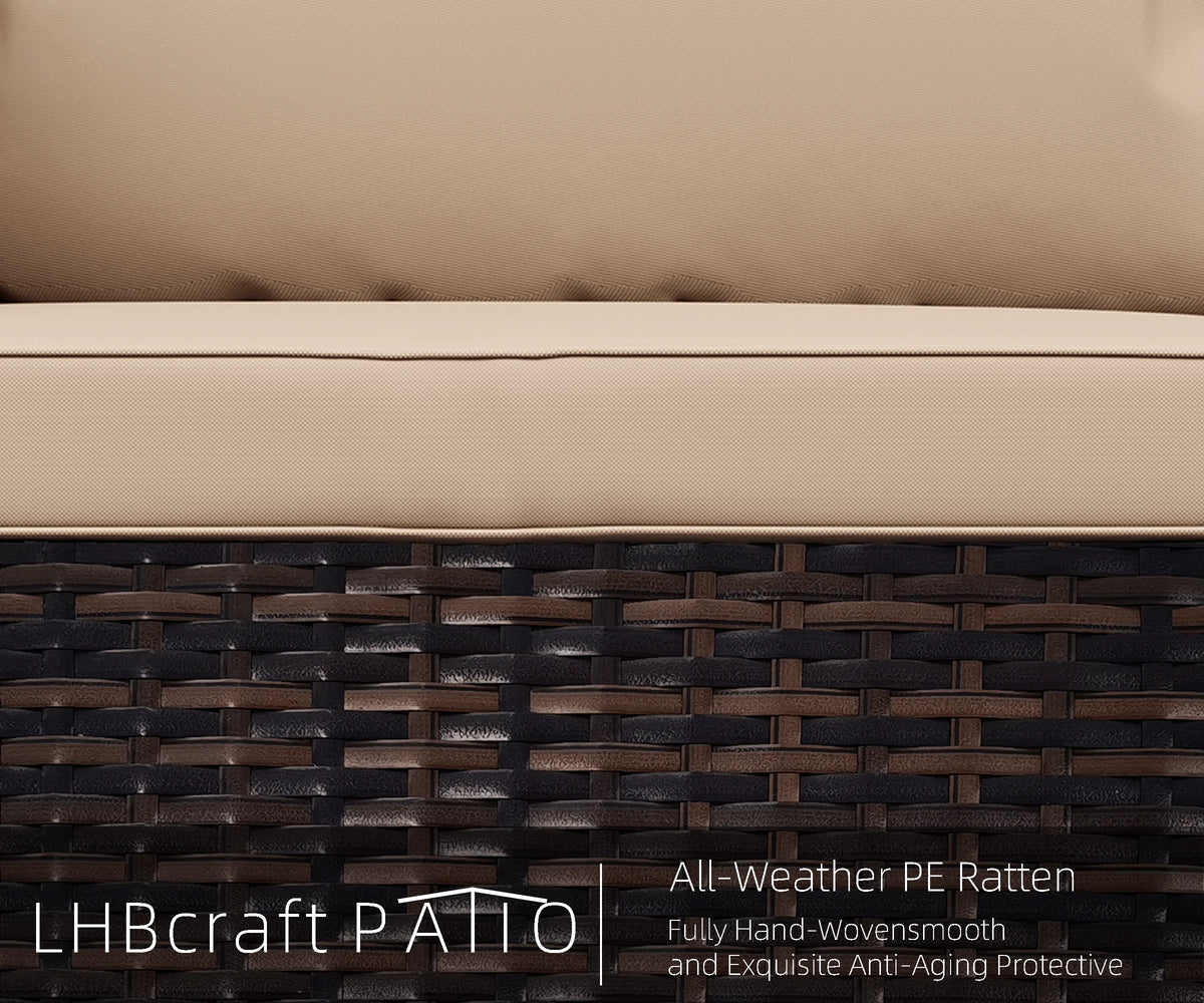 7 Piece PE Rattan Patio Sectional Sofa Set with Cushion and Coffee Table M141