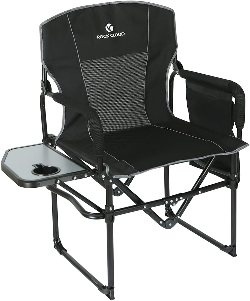 Folding Camping Chair with Storage Pocket and Side Table Y17476
