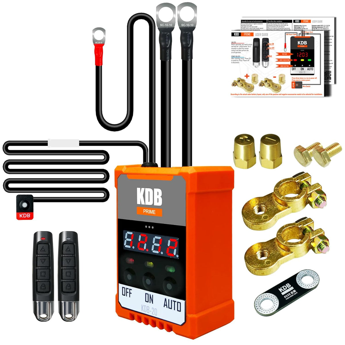 12V Car Battery Protector Voltage Disconnect Switch Kit with LED Digital Voltmeter Display P405