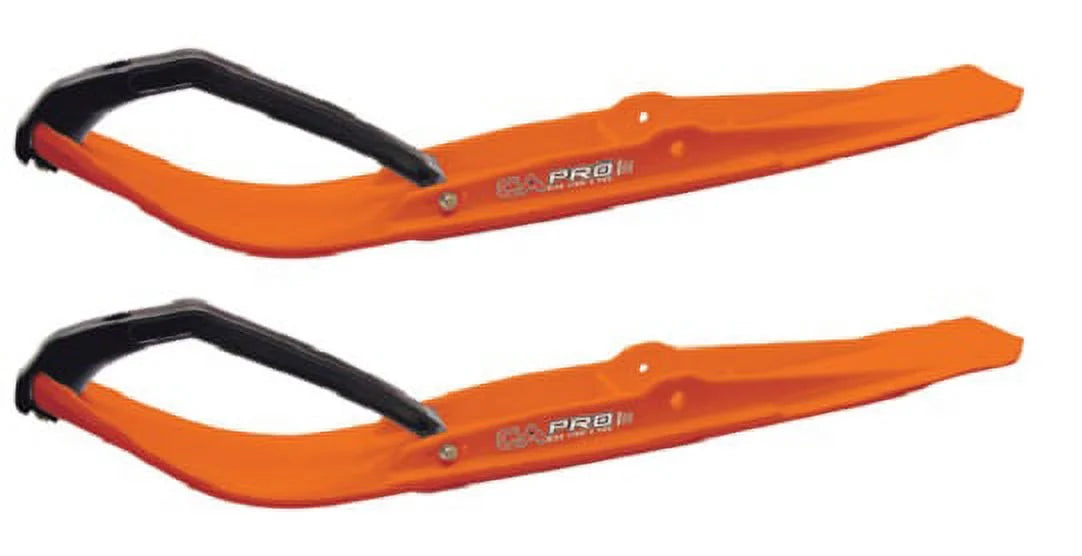 Orange Razor Snowmobile Skis with 4" Round Bars Complete Kit X576597