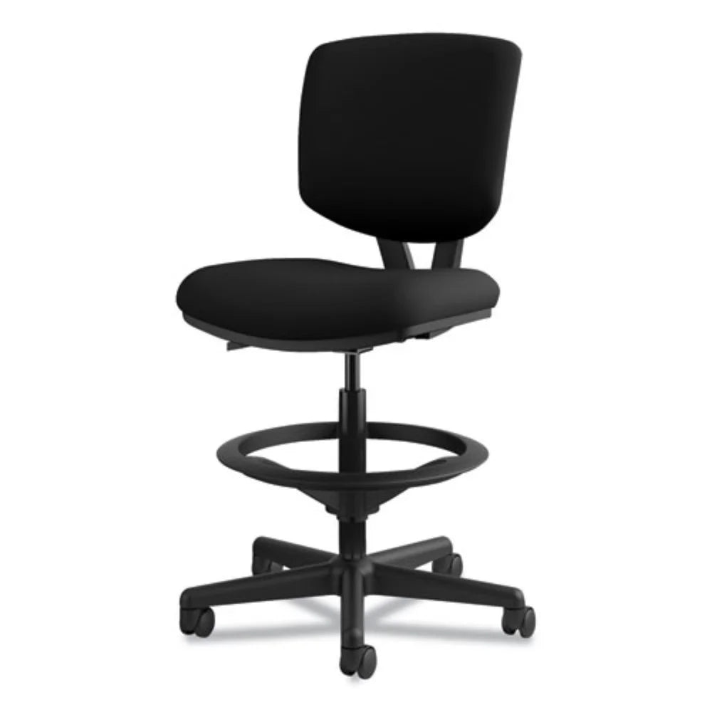 Black Leather Adjustable Task Stool U1231