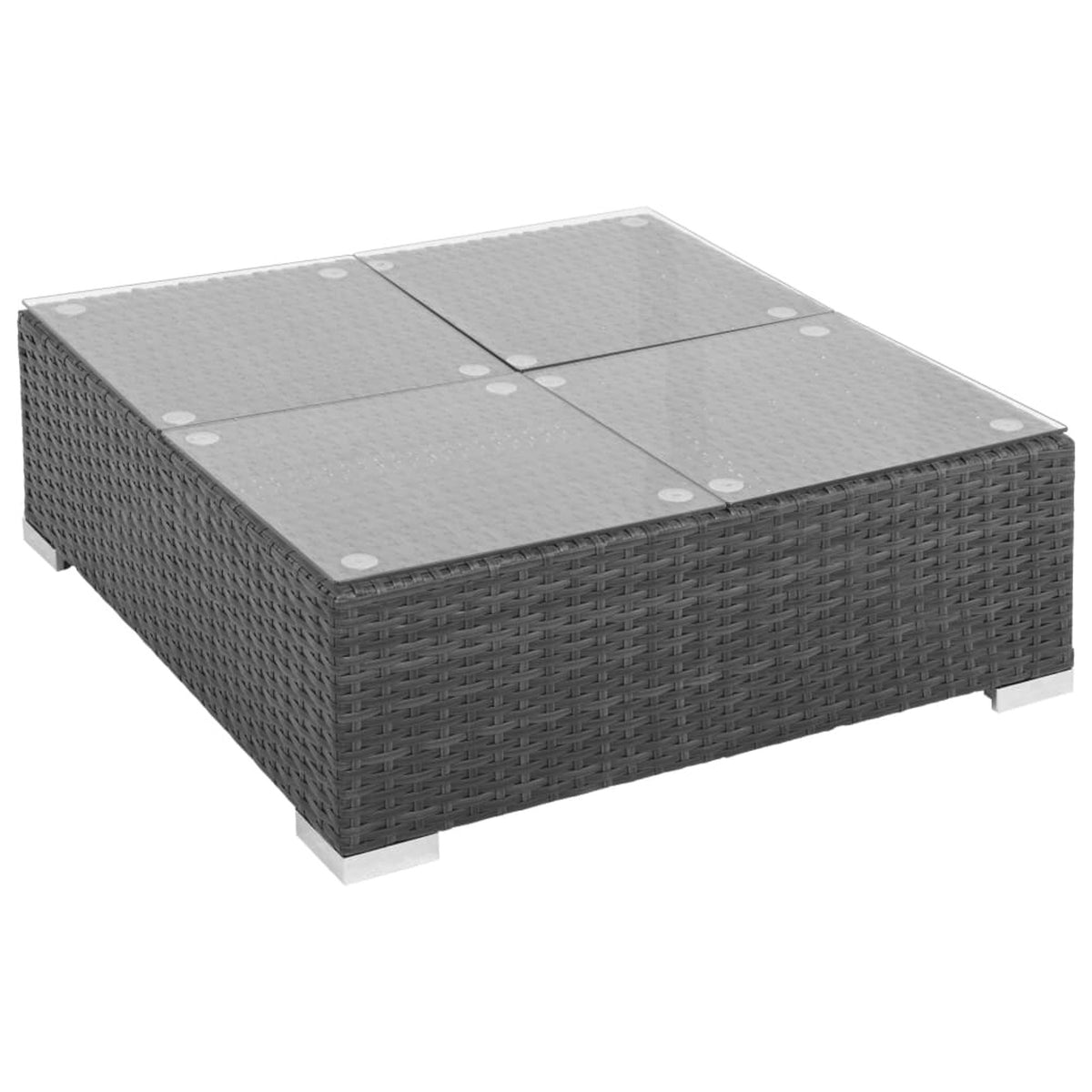 6 Piece Poly Rattan Outdoor Sectional Sofa Set with Coffee Table and Ottoman V22658