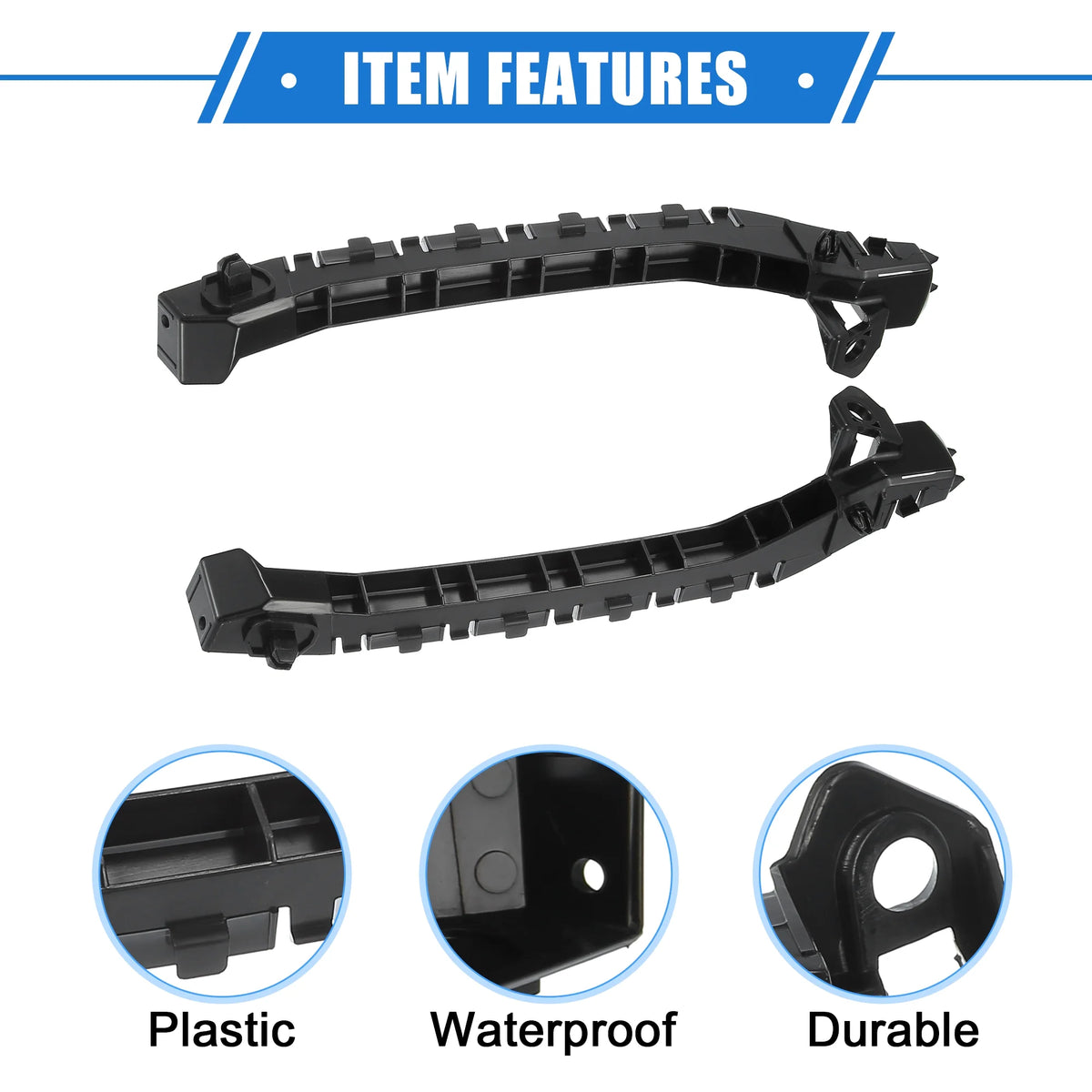 1 Pair Car Front Left Right Bumper Mounting Holder Bracket Black G568