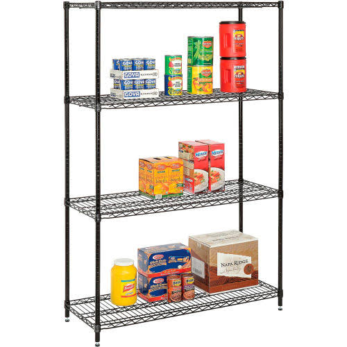 Black Epoxy Wire Shelving Unit O34720