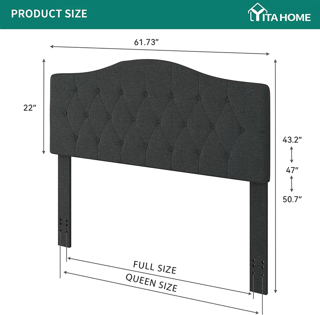 Grey Linen Tufted Upholstered Headboard L13827