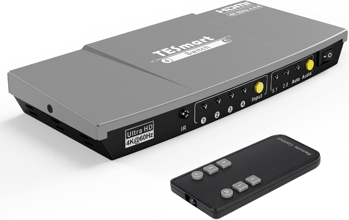 4 Port HDMI Switch 4K@60Hz, Optical Audio Out, Pack of 2 O571476