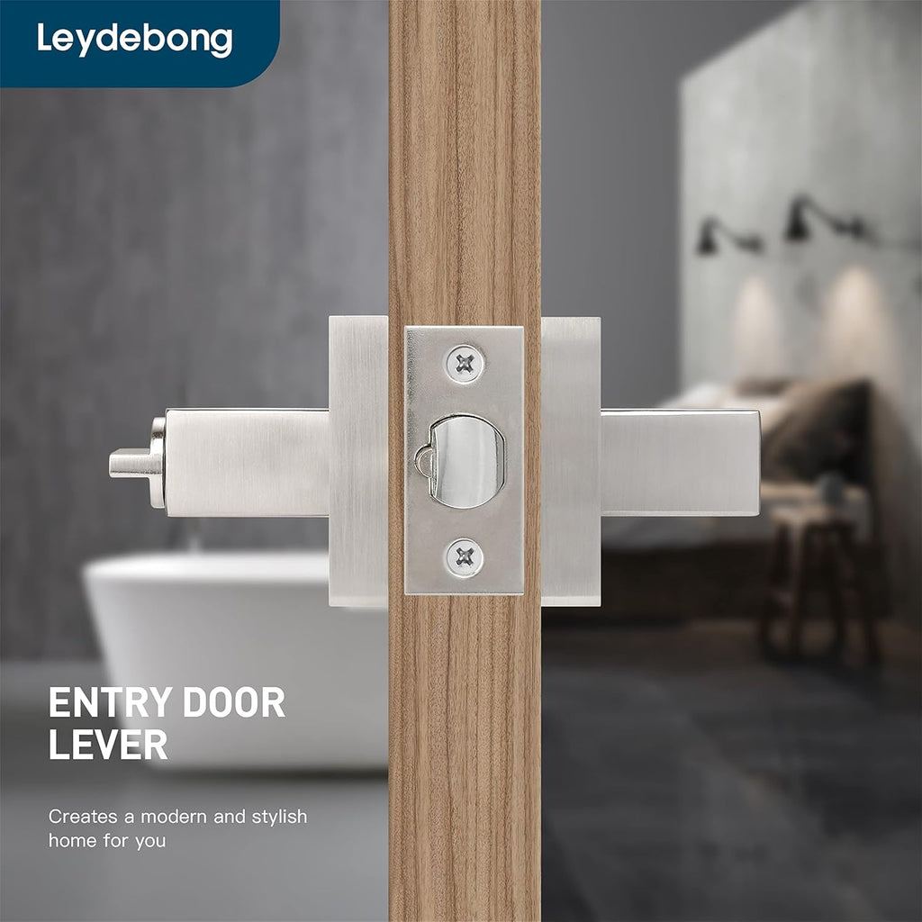 5 Pack Keyed Entry Lever Lock Handle Satin Nickel Finish K5311