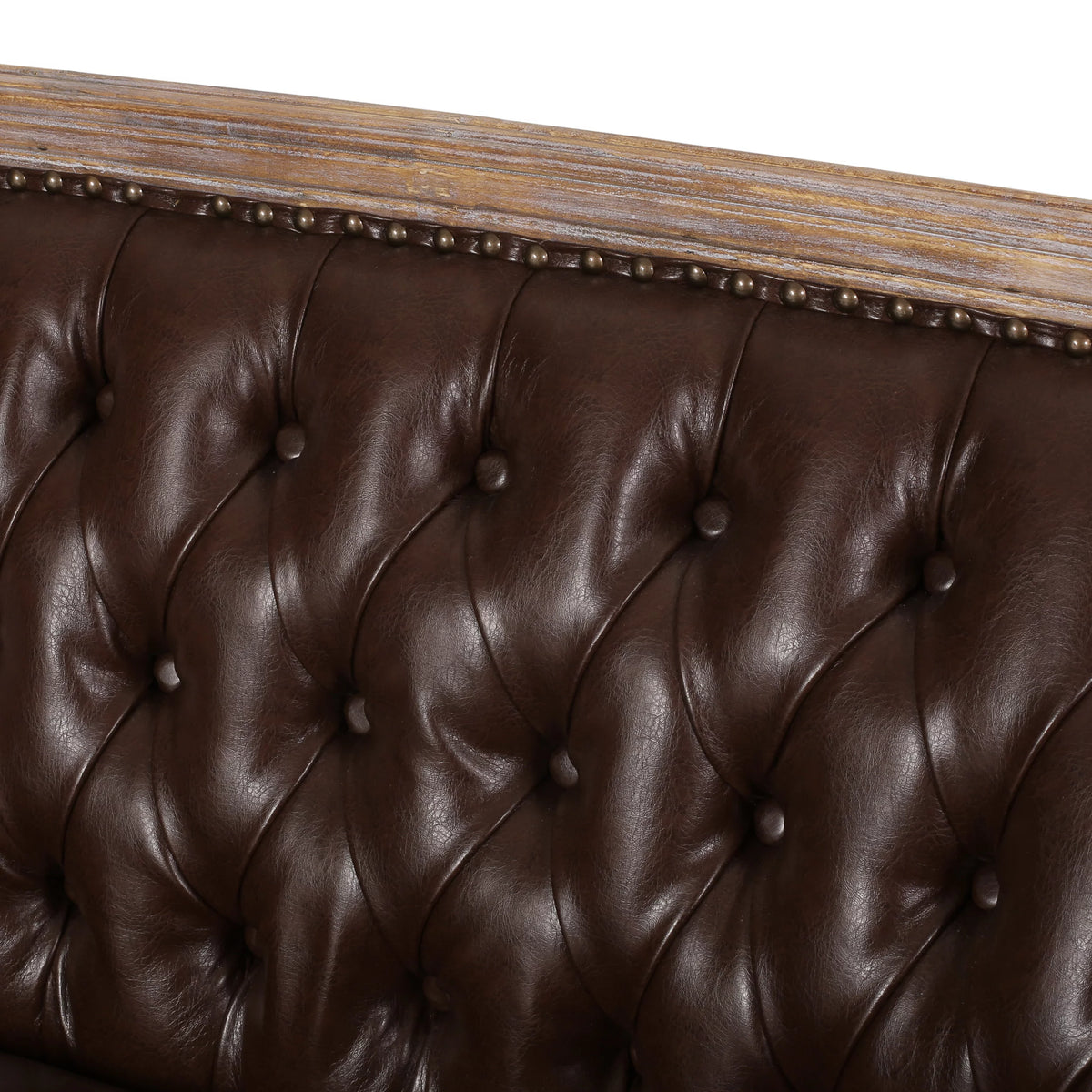 Dark Brown Faux Leather Loveseat Z30463