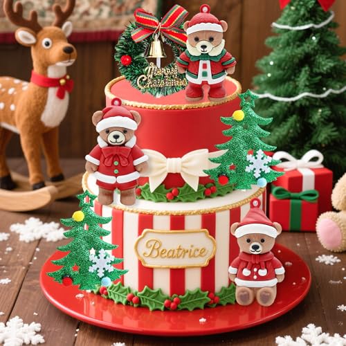 7 Pack Merry Christmas Cake Toppers D404699