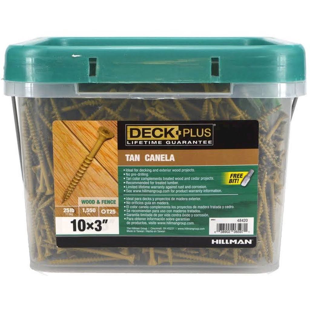 25 lbs 10 x 3 in Tan Deck Screw S95729