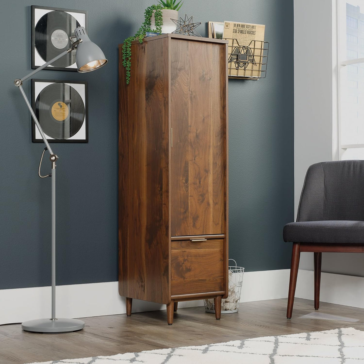 Storage Cabinet with File, Grand Walnut Finish N57958
