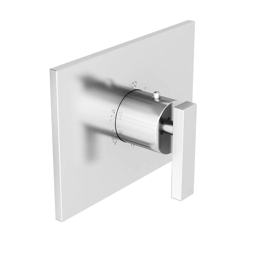 Satin Brass Rectangular Thermostatic Trim Plate with Handle N5854