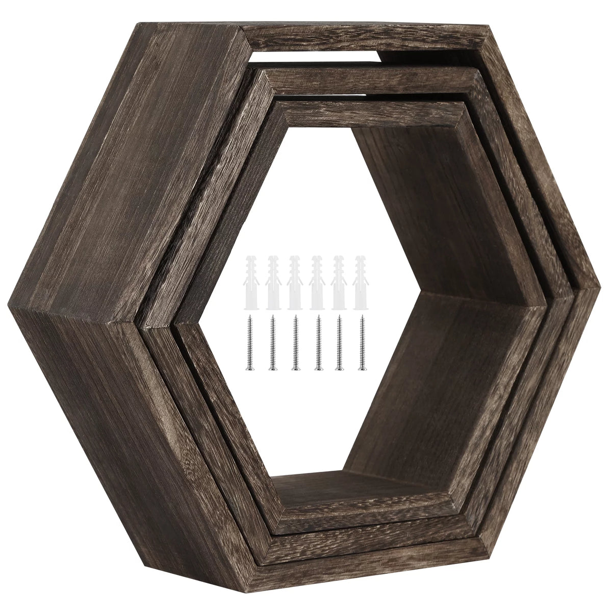 Dark Brown Floating Shelf Set of 3 Z752617