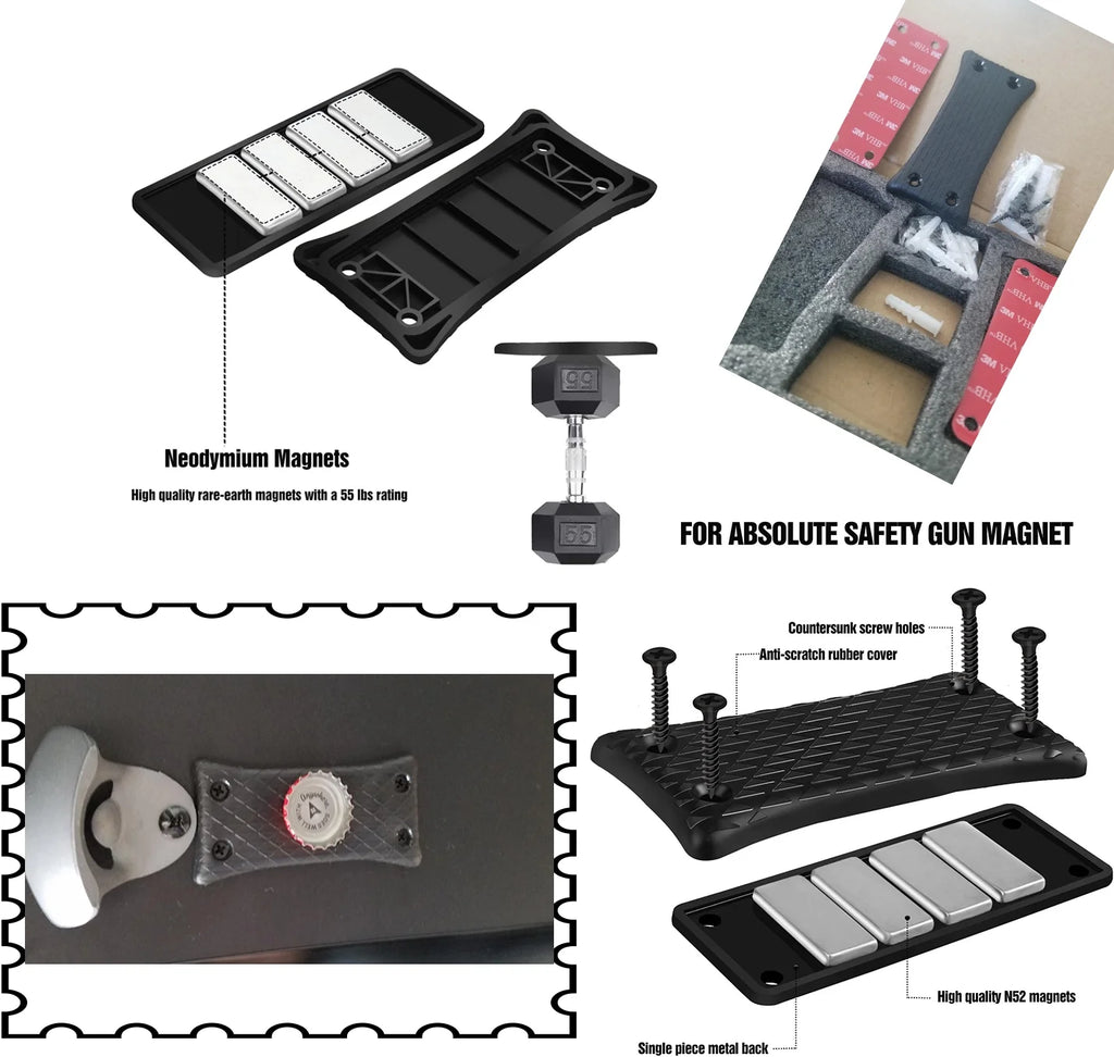 Magnetic Gun Mount, 50 Lbs Rating, Gun Holder Holster B993555