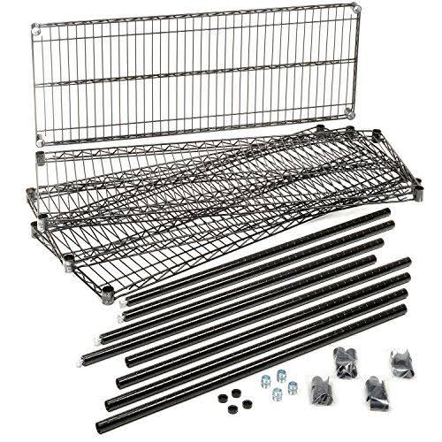 Black Epoxy Wire Shelving Unit O34720