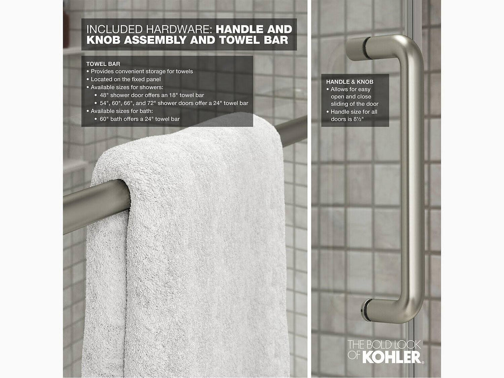Tall Sliding Shower Door with Crystal Clear Glass G1004