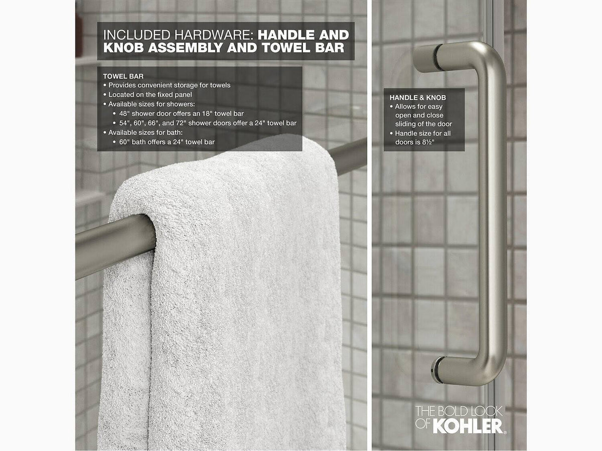 Tall Sliding Shower Door with Crystal Clear Glass G1004