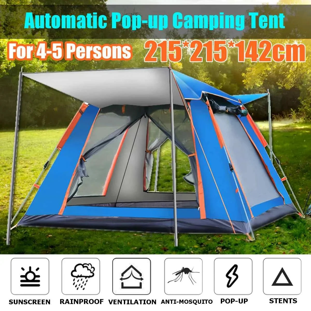 3-4 Person Pop Up Outdoor Camping Tent Y74695