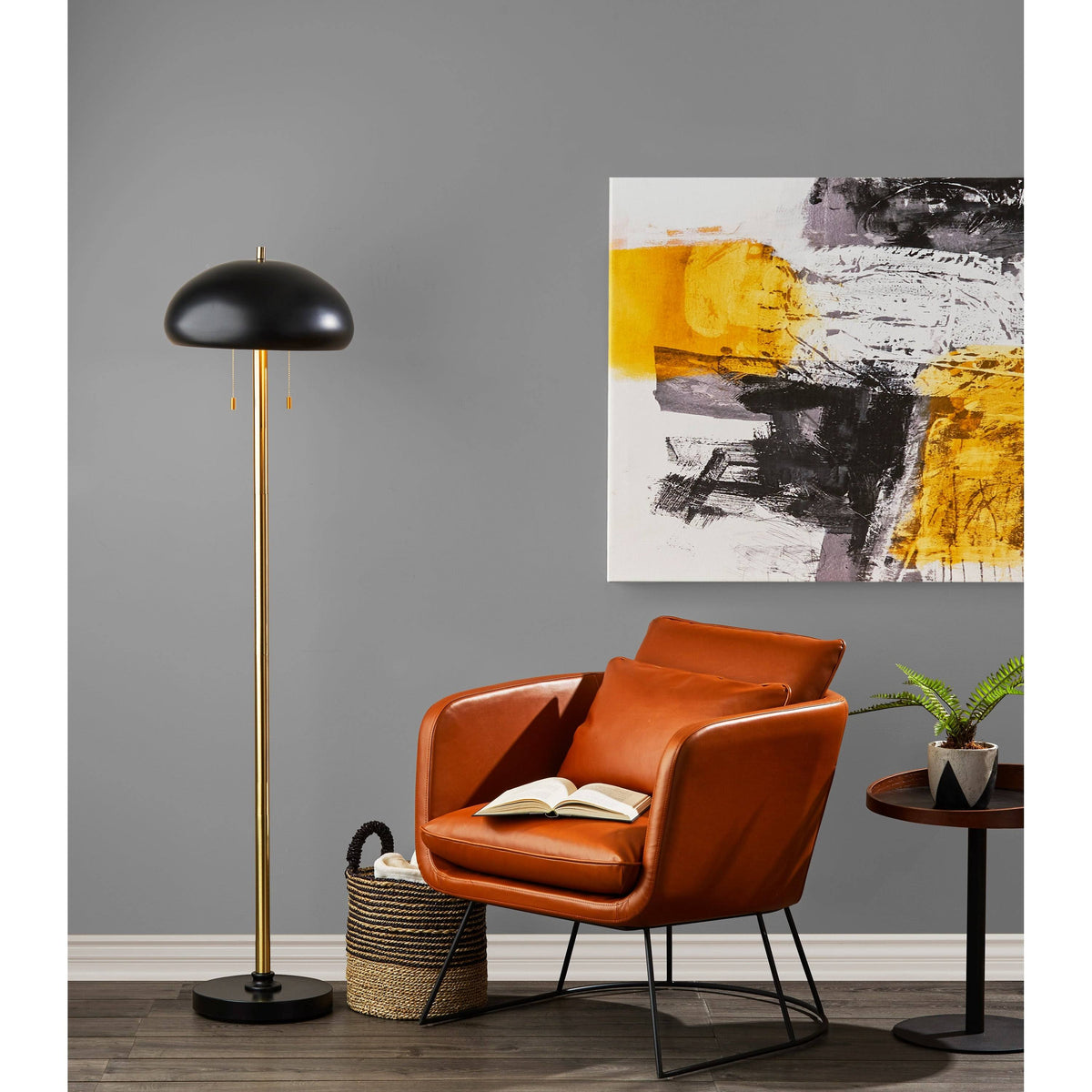 Black Cap Floor Lamp J7545