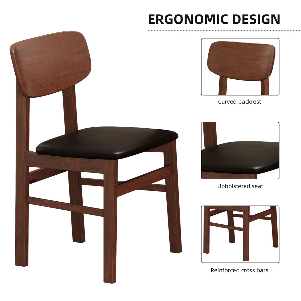 5-Piece Compact Rustic Dining Set with 4 Chairs B616844