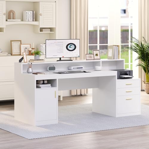 Black Computer Desk with 3 Drawer and Storage Shelves K2916