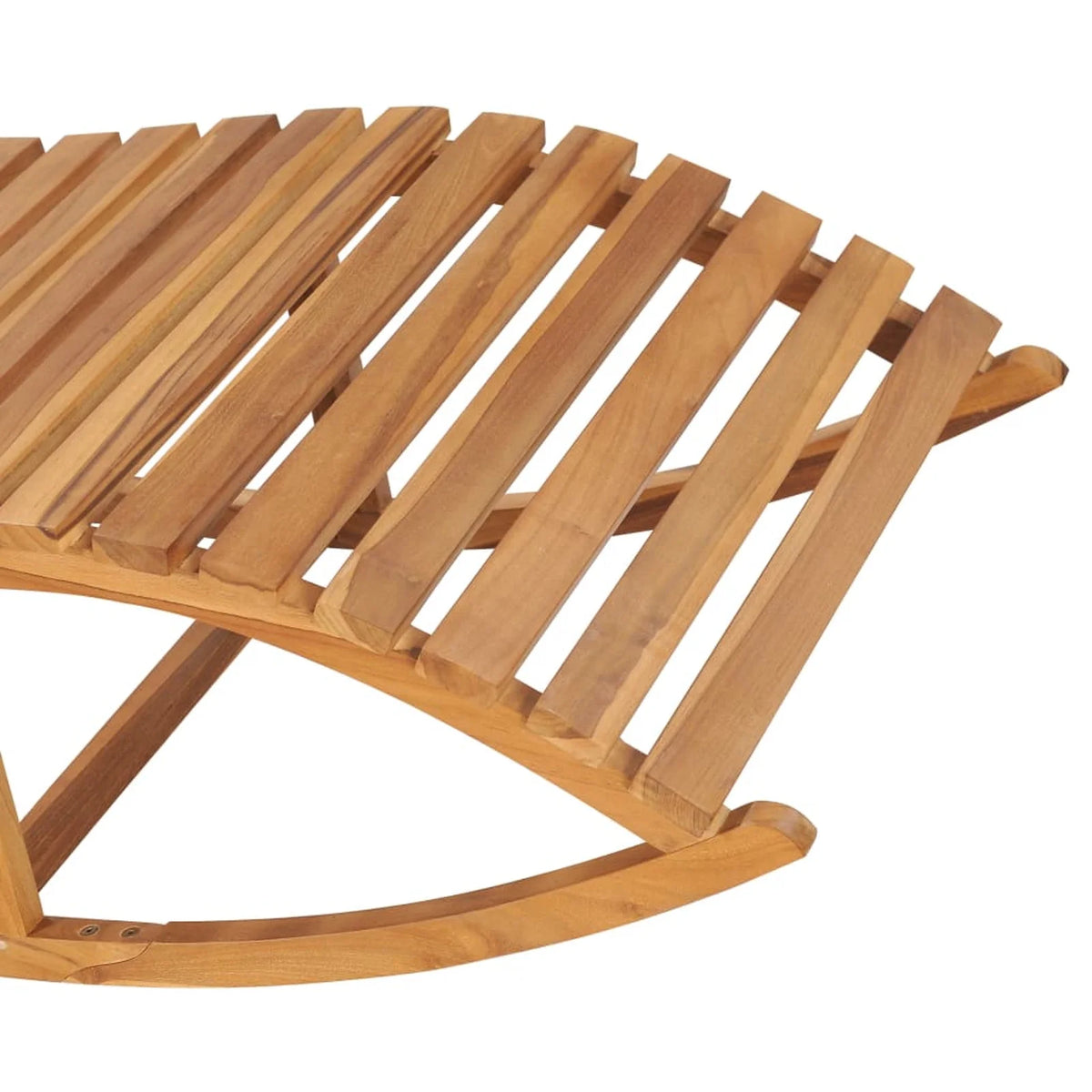 Wooden Rocking Sun Lounger with Green Cushion C897353