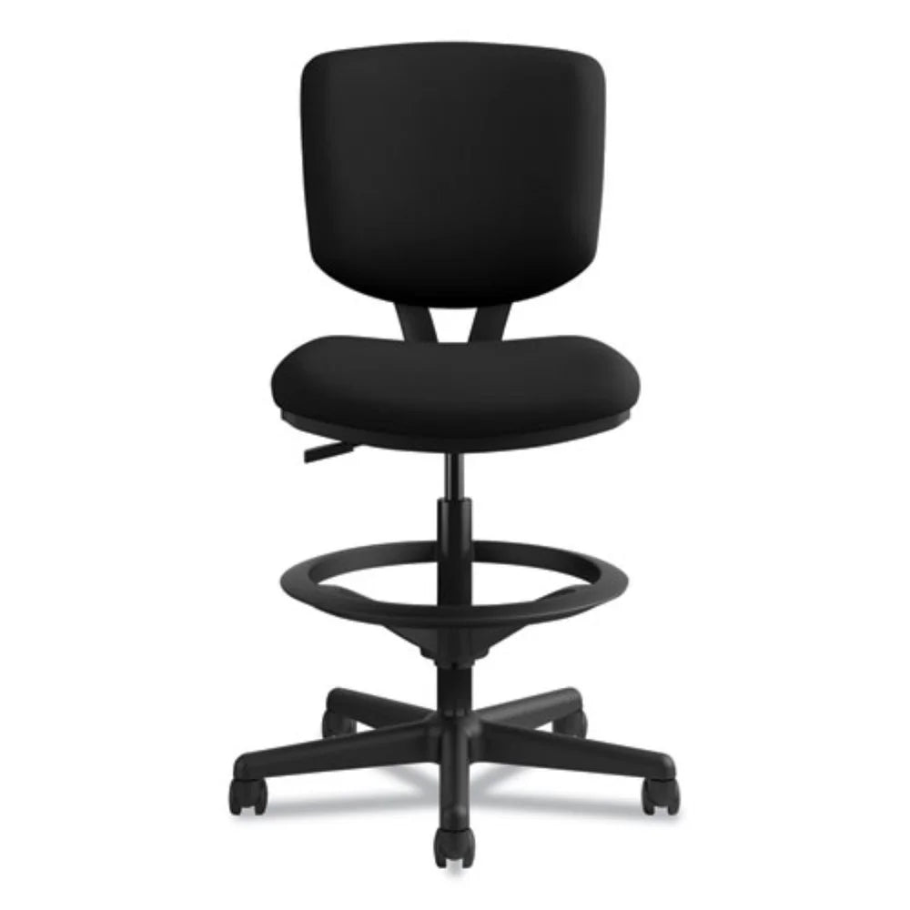 Black Leather Adjustable Task Stool U1231